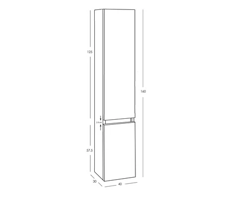 Hoge Kast Bologna 160x40 Cm Nato 4 Hoge Kast Bologna 160x40 Cm Nato - Afbeelding 2