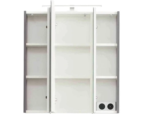 PELIPAL Spiegelkast Capri Met LED Verlichting 65 Cm Grijs 6 PELIPAL Spiegelkast Capri Met LED Verlichting 65 Cm Grijs - Afbeelding 4