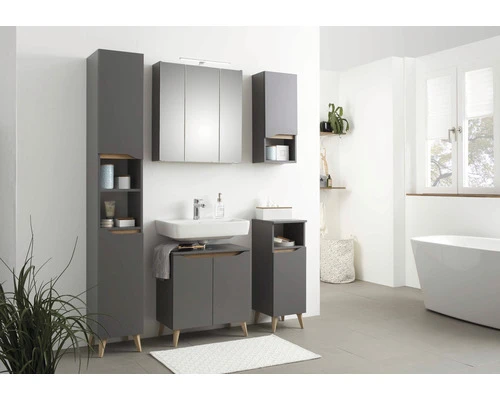 PELIPAL Spiegelkast Capri Met LED Verlichting 65 Cm Grijs 9 PELIPAL Spiegelkast Capri Met LED Verlichting 65 Cm Grijs - Afbeelding 7