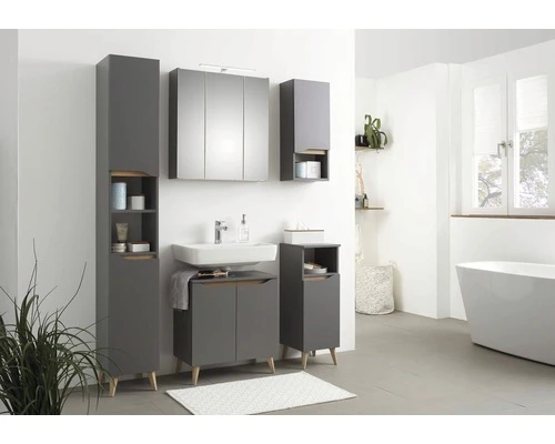 PELIPAL Spiegelkast Capri Met LED Verlichting 65 Cm Grijs 10 PELIPAL Spiegelkast Capri Met LED Verlichting 65 Cm Grijs - Afbeelding 8