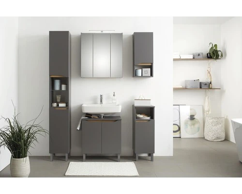 PELIPAL Spiegelkast Capri Met LED Verlichting 65 Cm Grijs 12 PELIPAL Spiegelkast Capri Met LED Verlichting 65 Cm Grijs - Afbeelding 10