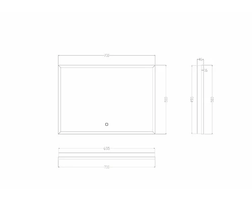 LED Lichtspiegel Dimbaar Hestia 70x50 Cm Anti-condens 4 LED Lichtspiegel Dimbaar Hestia 70x50 Cm Anti-condens - Afbeelding 2