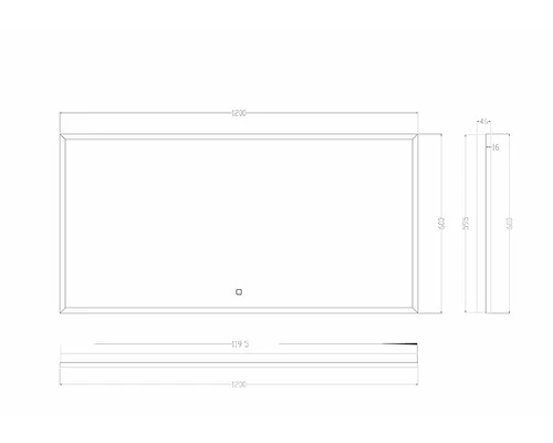 LED Lichtspiegel Dimbaar Hestia 120x60 Cm Anti-condens 4 LED Lichtspiegel Dimbaar Hestia 120x60 Cm Anti-condens - Afbeelding 2