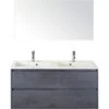 Badkamermeubelset Porto 120 Cm 2 Laden Kunststeen Wastafel Incl. Spiegel Beton Antraciet