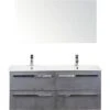 Badkamermeubelset Seville 120 Cm Keramische Wastafel Model 1 Incl. Spiegel Beton Antraciet