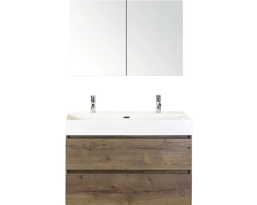 Badkamermeubelset Maxx XL 100 Cm 2 Kraangaten Incl. Spiegelkast Dubbelzijdig Gespiegeld Tabacco 3 Badkamermeubelset Maxx XL 100 Cm 2 Kraangaten Incl. Spiegelkast Dubbelzijdig Gespiegeld Tabacco