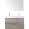 Badkamermeubelset Vogue 100 Cm 2 Kraangaten Incl. Spiegelkast Dubbelzijdig Gespiegeld Grijs Eiken -HORNBACH shop DV 8 10274121 02 4c NL 20220910214652