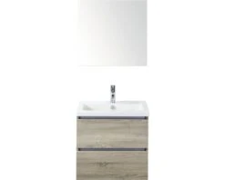 Badkamermeubelset Vogue 60 Cm Incl. Spiegel Grijs Eiken