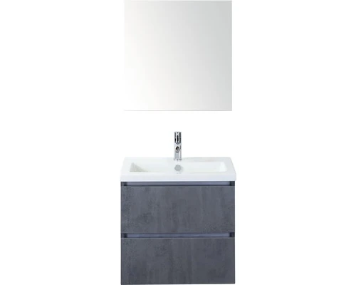 Badkamermeubelset Vogue 60 Cm Incl. Spiegelkast Dubbelzijdig Gespiegeld Beton Antraciet 3 Badkamermeubelset Vogue 60 Cm Incl. Spiegelkast Dubbelzijdig Gespiegeld Beton Antraciet
