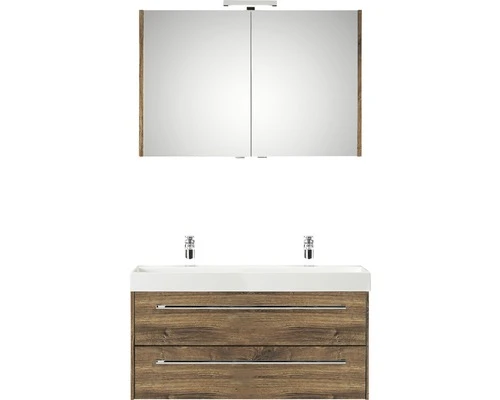 PELIPAL Badkamermeubelset Milano 100 Cm Incl. Spiegelkast Met Verlichting Ribbeck Eiken 3 PELIPAL Badkamermeubelset Milano 100 Cm Incl. Spiegelkast Met Verlichting Ribbeck Eiken