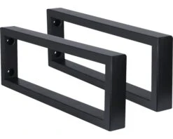 Ophangbeugel Voor Wastafel 44x15x2,5 Cm Zwart 2 Stuks