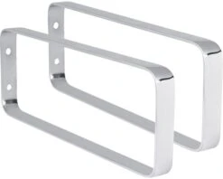 Ophangbeugel Voor Wastafel 44x15x3 Cm Geborsteld Chroom 2 Stuks