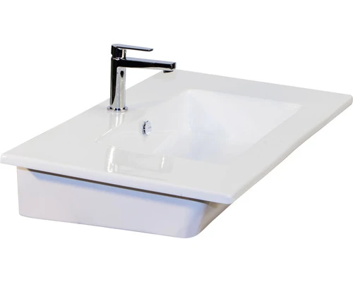 Badkamermeubelset Pulse 90 Cm Keramische Wastafel Incl. Spiegel Grijs Eiken 4 Badkamermeubelset Pulse 90 Cm Keramische Wastafel Incl. Spiegel Grijs Eiken - Afbeelding 2