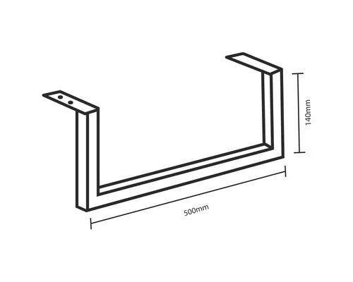 Handdoekhouder Voor Wastafelblad 50x14 Cm Mat Wit 5 Handdoekhouder Voor Wastafelblad 50x14 Cm Mat Wit - Afbeelding 3