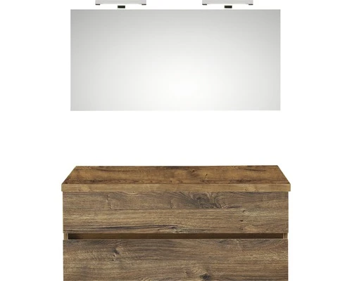 PELIPAL Badkamermeubelset Napoli 120 Cm Incl. Spiegel Met Verlichting En Bovenblad Ribbeck Eiken 3 PELIPAL Badkamermeubelset Napoli 120 Cm Incl. Spiegel Met Verlichting En Bovenblad Ribbeck Eiken