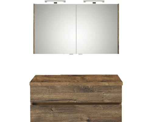 PELIPAL Badkamermeubelset Napoli 120 Cm Incl. Spiegelkast En Bovenblad Ribbeck Eiken 3 PELIPAL Badkamermeubelset Napoli 120 Cm Incl. Spiegelkast En Bovenblad Ribbeck Eiken