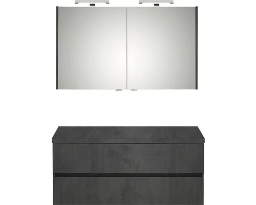 PELIPAL Badkamermeubelset Napoli 120 Cm Incl. Spiegelkast En Bovenblad Oxid Donkergrijs 3 PELIPAL Badkamermeubelset Napoli 120 Cm Incl. Spiegelkast En Bovenblad Oxid Donkergrijs
