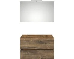 PELIPAL Badkamermeubelset Napoli 90 Cm Incl. Spiegel Met Verlichting En Bovenblad Ribbeck Eiken