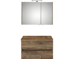 PELIPAL Badkamermeubelset Napoli 90 Cm Incl. Spiegelkast En Bovenblad Ribbeck Eiken