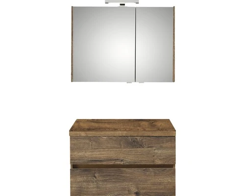 PELIPAL Badkamermeubelset Napoli 90 Cm Incl. Spiegelkast En Bovenblad Ribbeck Eiken 3 PELIPAL Badkamermeubelset Napoli 90 Cm Incl. Spiegelkast En Bovenblad Ribbeck Eiken