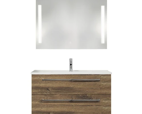 PELIPAL Badkamermeubelset Cavallino 100 Cm Incl. Spiegel Met Verlichting Ribbeck Eiken 3 PELIPAL Badkamermeubelset Cavallino 100 Cm Incl. Spiegel Met Verlichting Ribbeck Eiken