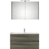 PELIPAL Badkamermeubelset Cavallino Greeploos 100 Cm Incl. Spiegelkast Met Verlichting Grafiet Structuur -HORNBACH shop DV 8 10361446 01 4c NL 20210127111453
