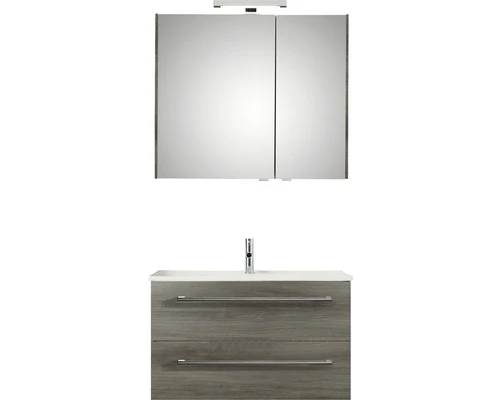 PELIPAL Badkamermeubelset Cavallino 75 Cm Incl. Spiegelkast Met Verlichting Grafiet Structuur 3 PELIPAL Badkamermeubelset Cavallino 75 Cm Incl. Spiegelkast Met Verlichting Grafiet Structuur