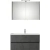PELIPAL Badkamermeubelset Cavallino Greeploos 100 Cm Incl. Spiegelkast Met Verlichting Oxid Donkergrijs -HORNBACH shop DV 8 10361485 01 4c NL 20210127112803