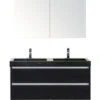 Badkamermeubelset Dante 120 Cm Natuurstenen Wastafel 2 Kraangaten Incl. Spiegelkast Black Oak -HORNBACH shop DV 8 10396135 01 4c NL 20210712092327