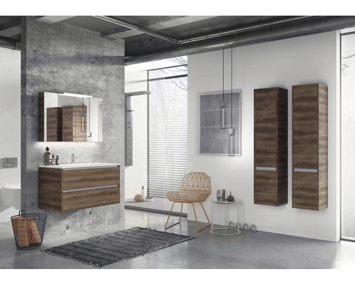 Badkamermeubelset Dante 120 Cm Keramische Wastafel Incl. Spiegelkast Tabacco 6 Badkamermeubelset Dante 120 Cm Keramische Wastafel Incl. Spiegelkast Tabacco - Afbeelding 4