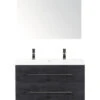 Badkamermeubelset Straight 100 Cm 2 Kraangaten Incl. Spiegel Black Oak -HORNBACH shop DV 8 10396273 01 4c NL 20210219101653