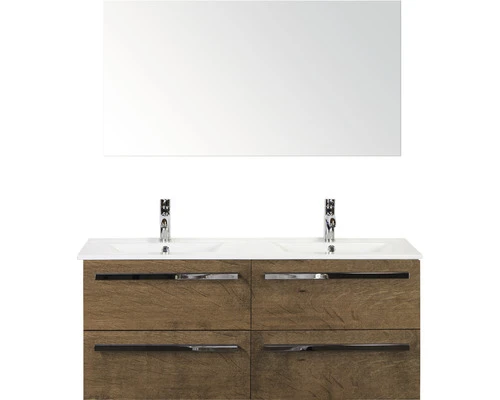 Badkamermeubelset Seville 120 Cm Keramische Wastafel Incl. Spiegel Tabacco 3 Badkamermeubelset Seville 120 Cm Keramische Wastafel Incl. Spiegel Tabacco