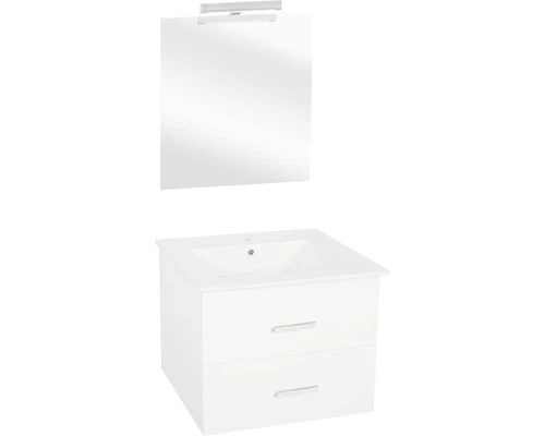 Badkamermeubelset Luka 60 Cm Incl. Spiegel Met Verlichting Wit Hoogglans 3 Badkamermeubelset Luka 60 Cm Incl. Spiegel Met Verlichting Wit Hoogglans