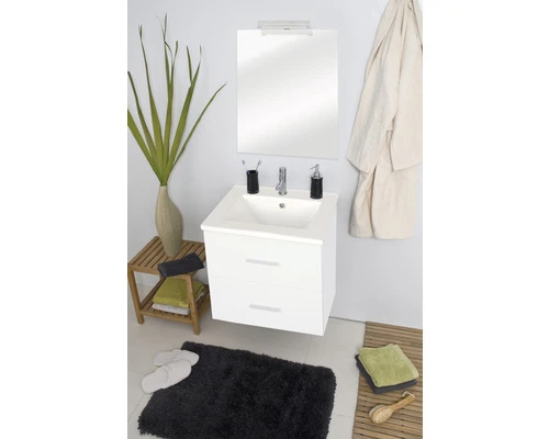 Badkamermeubelset Luka 60 Cm Incl. Spiegel Met Verlichting Wit Hoogglans 6 Badkamermeubelset Luka 60 Cm Incl. Spiegel Met Verlichting Wit Hoogglans - Afbeelding 4