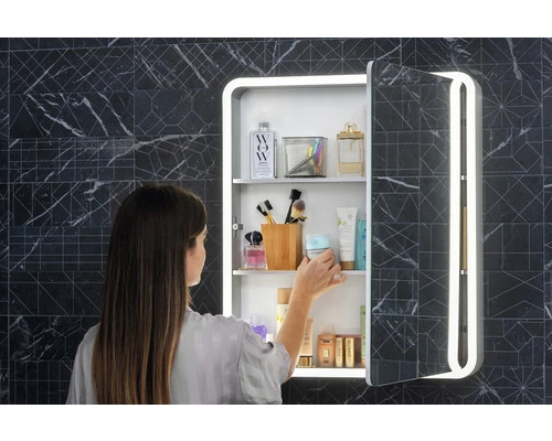 FOCCO Spiegelkast Met LED Verlichting Mia 60 Cm 9 FOCCO Spiegelkast Met LED Verlichting Mia 60 Cm - Afbeelding 7