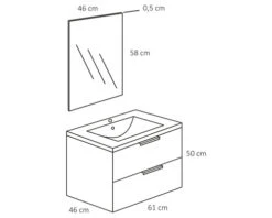 DIFFERNZ Badkamermeubelset Bolo 61 Cm Keramiek Wastafel Incl. Spiegel Wit Hoogglans -HORNBACH shop DV 8 10509190 01 4c DE 20211125074753