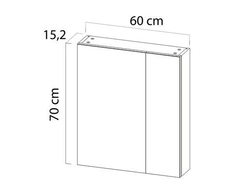 TIGER Spiegelkast S-line 70 X 60 Cm Wit Mat 4 TIGER Spiegelkast S-line 70 X 60 Cm Wit Mat - Afbeelding 2