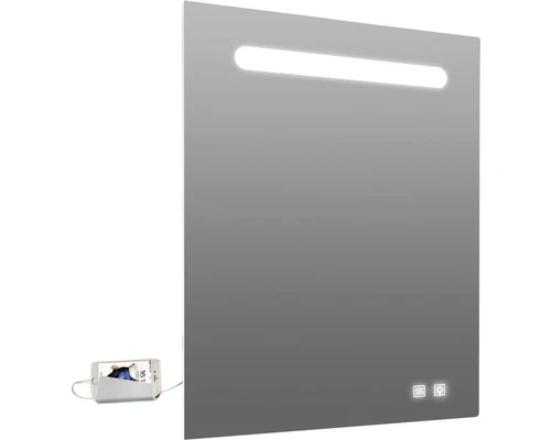 LED Lichtspiegel Lina 60x80 Cm Anti-condens En Dubbele USB Aansluiting 3 LED Lichtspiegel Lina 60x80 Cm Anti-condens En Dubbele USB Aansluiting