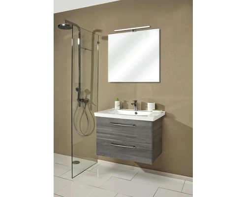 PELIPAL Badkamermeubelset Kumba 80 Cm Incl. Spiegel Met Verlichting Grafiet Structuur 3 PELIPAL Badkamermeubelset Kumba 80 Cm Incl. Spiegel Met Verlichting Grafiet Structuur