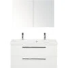 Badkamermeubelset Seville 100 Cm Kunststeen Wastafel 2 Kraangaten Incl. Spiegelkast Wit Hoogglans -HORNBACH shop DV 8 5936814 01 4c NL 20210712094846