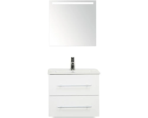 Badkamermeubelset Stretto 60 Cm Incl. Spiegel Met Verlichting Wit Hoogglans 3 Badkamermeubelset Stretto 60 Cm Incl. Spiegel Met Verlichting Wit Hoogglans