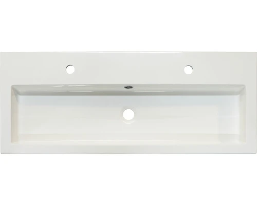 Badkamermeubelset Straight 100 Cm 2 Kraangaten Incl. Spiegel Wit Hoogglans 4 Badkamermeubelset Straight 100 Cm 2 Kraangaten Incl. Spiegel Wit Hoogglans - Afbeelding 2