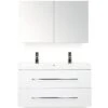 Badkamermeubelset Straight 100 Cm 2 Kraangaten Incl. Spiegelkast Wit Hoogglans -HORNBACH shop DV 8 5936952 01 4c NL 20160113213949