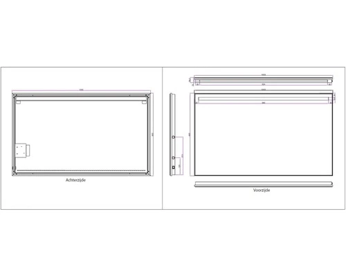 LED Lichtspiegel Dimbaar Amber 100x60 Cm Anti-condens 5 LED Lichtspiegel Dimbaar Amber 100x60 Cm Anti-condens - Afbeelding 3