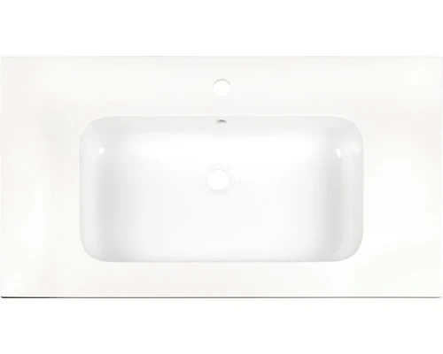 Badkamermeubelset Pulse 90 Cm Kunststeen Wastafel Incl. Spiegelkast Wit Hoogglans 4 Badkamermeubelset Pulse 90 Cm Kunststeen Wastafel Incl. Spiegelkast Wit Hoogglans - Afbeelding 2