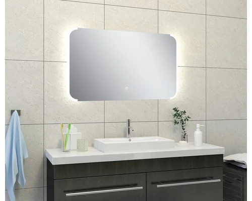 LED Lichtspiegel Dimbaar Sierlijst 100x60 Cm Anti-condens 3 LED Lichtspiegel Dimbaar Sierlijst 100x60 Cm Anti-condens