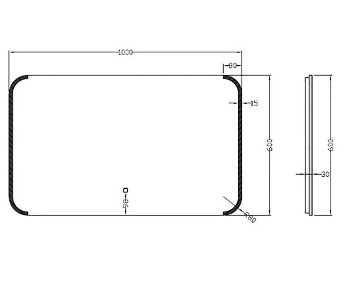 LED Lichtspiegel Dimbaar Sierlijst 100x60 Cm Anti-condens 5 LED Lichtspiegel Dimbaar Sierlijst 100x60 Cm Anti-condens - Afbeelding 3