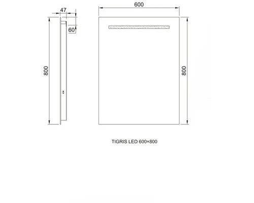 LED Lichtspiegel Tys 60x80 Cm 5 LED Lichtspiegel Tys 60x80 Cm - Afbeelding 3