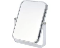 Cosmeticaspiegel Transparant Staand Draaibaar Met Aan 1 Zijde 3-voudige Vergroting