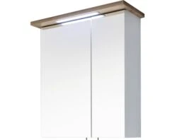 PELIPAL Spiegelkast Noventa Met LED Verlichting 60 Cm Wit Hoogglans